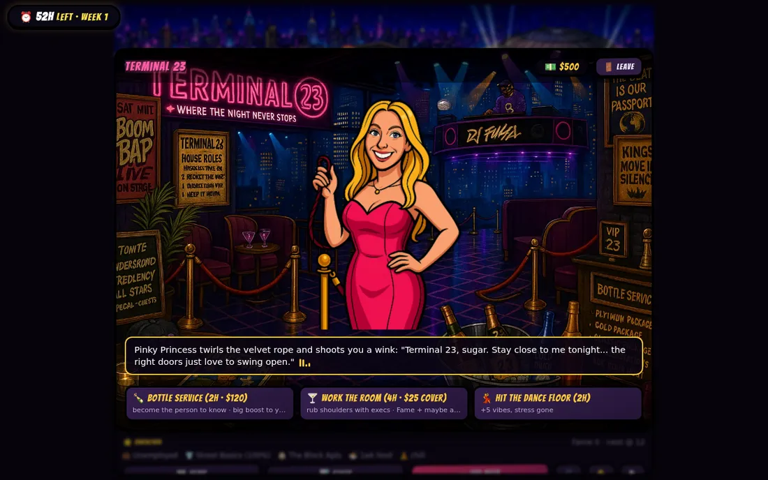 Terminal 23 nightclub with Pinky Princess